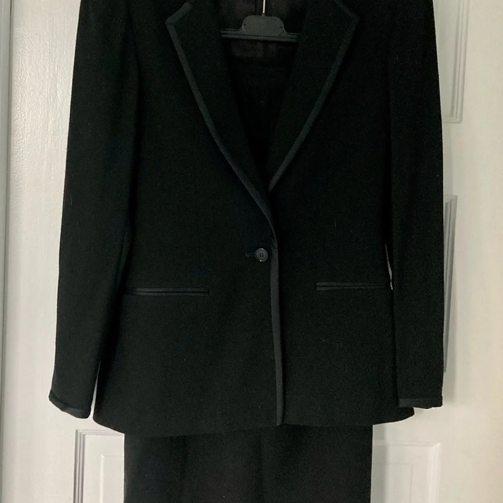 Vintage Christian Dior Tuxedo style Jacket and Skirt 100% Wool